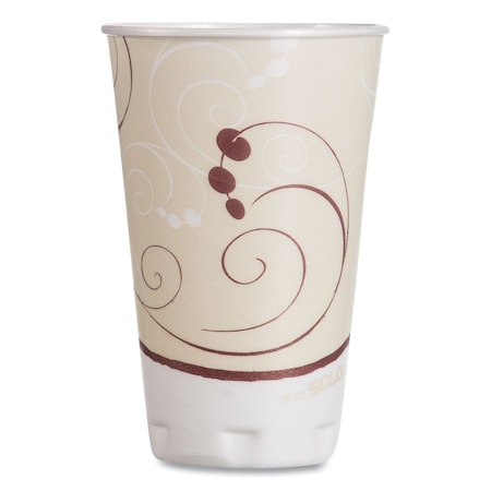 Dart Trophy Plus Dual Temperature Insulated Cups in Symphony Design, 16 oz, Foam, Beige, PK750 X16N-J8002